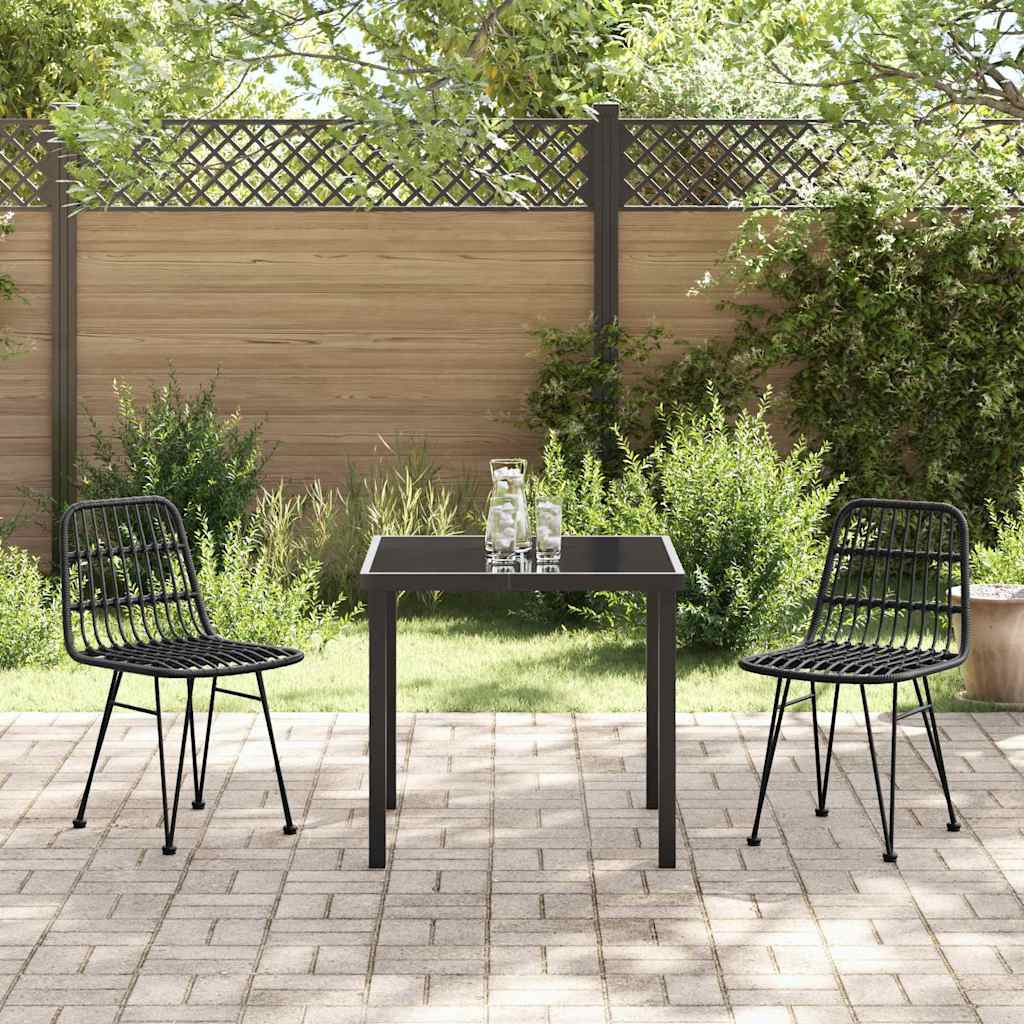 Ensemble de salle à manger pour jardin 3 pcs Noir - XIOS