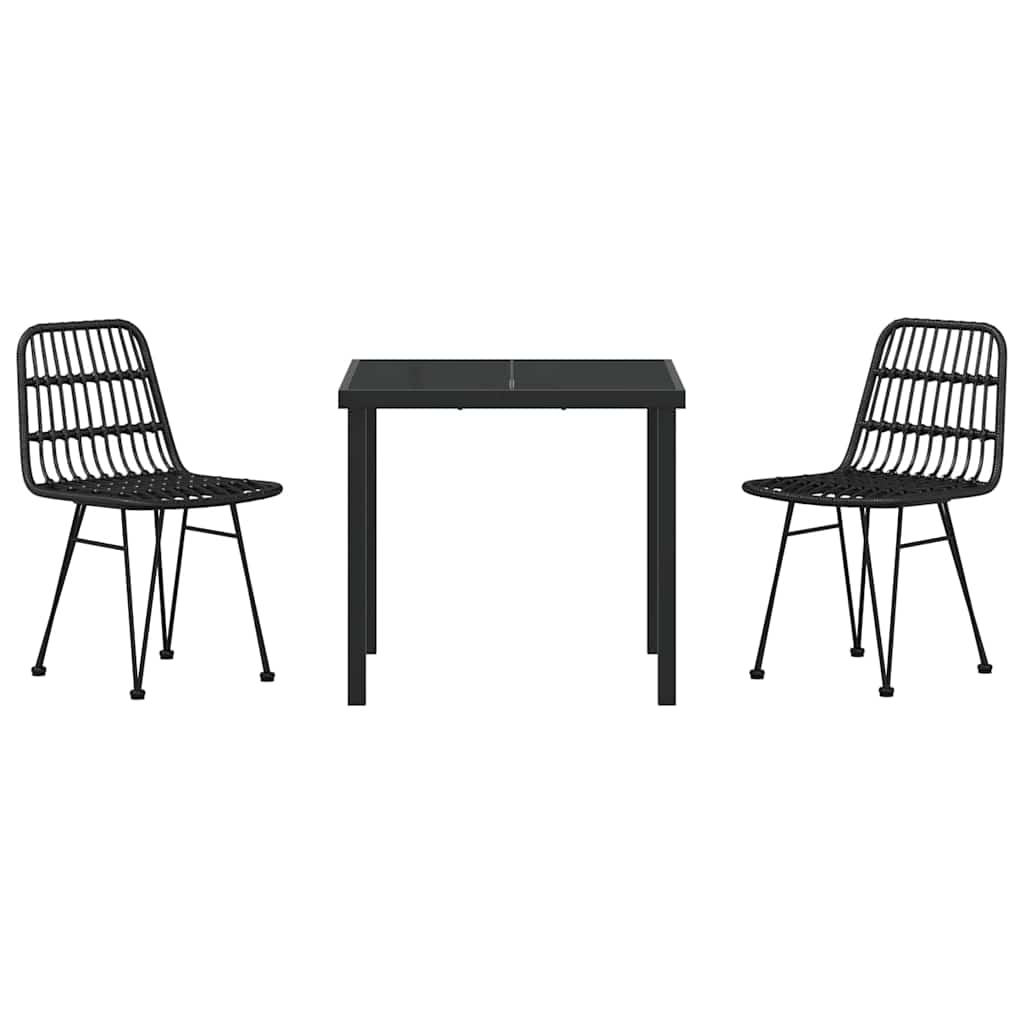 Ensemble de salle à manger pour jardin 3 pcs Noir - XIOS