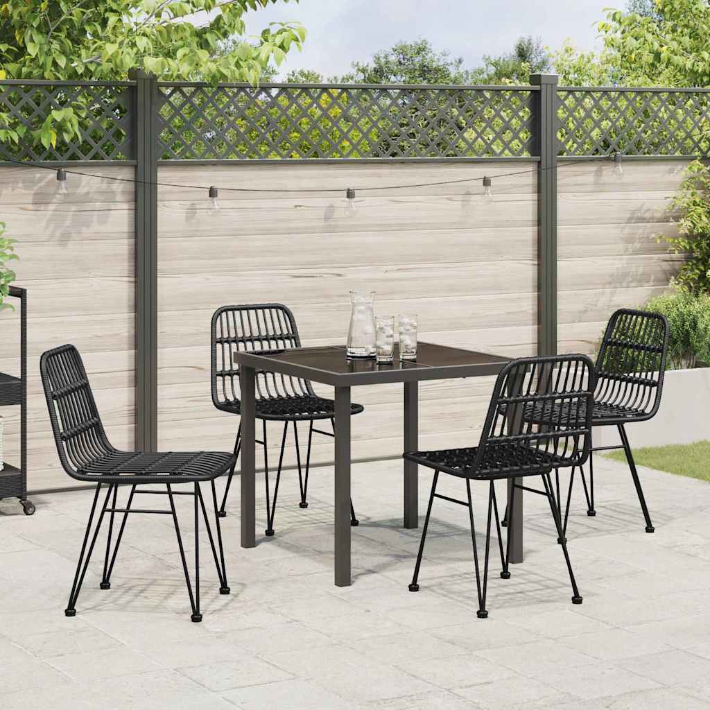 Ensemble de salle à manger pour jardin 5 pcs Noir - XIOS