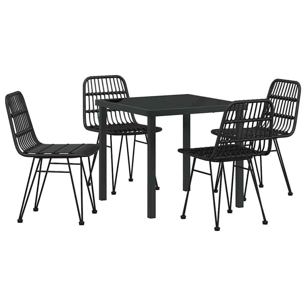 Ensemble de salle à manger pour jardin 5 pcs Noir - XIOS