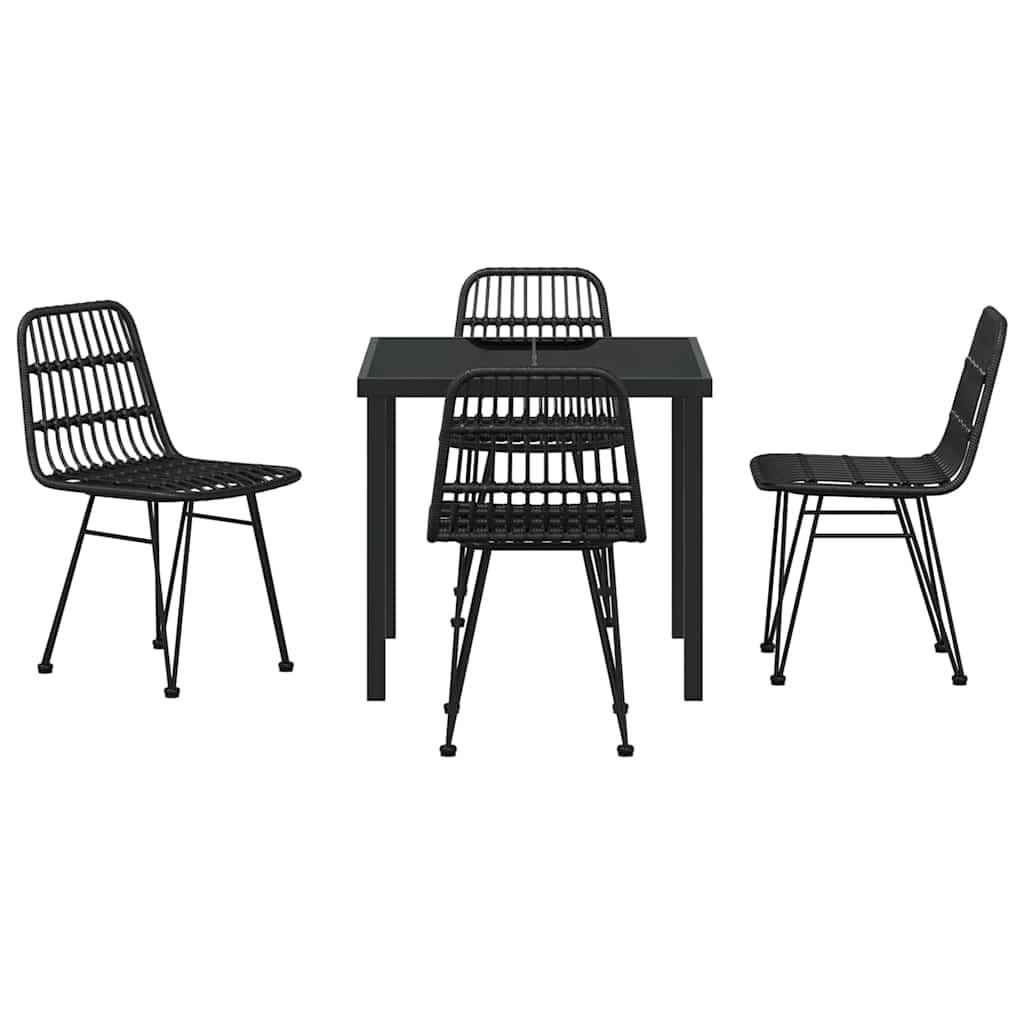 Ensemble de salle à manger pour jardin 5 pcs Noir - XIOS