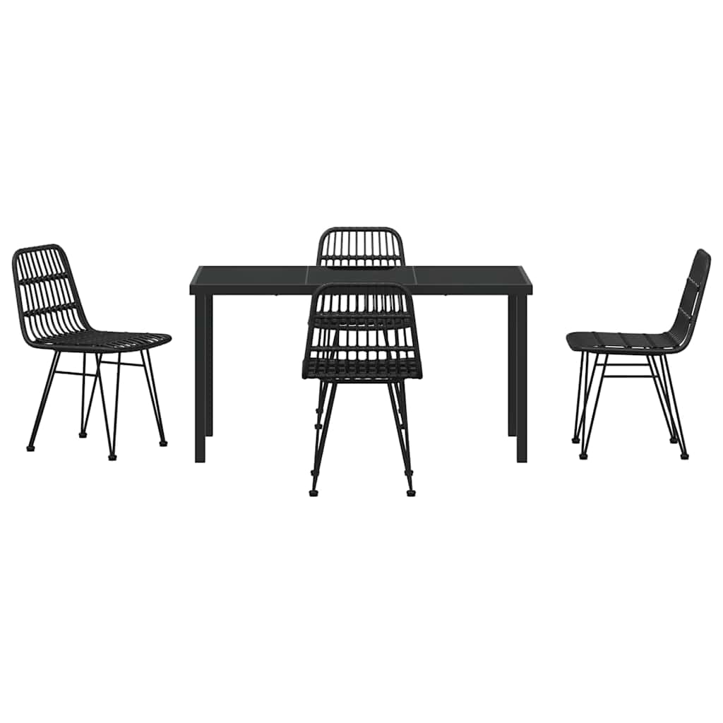 Ensemble de salle à manger pour jardin 5 pcs Noir - XIOS