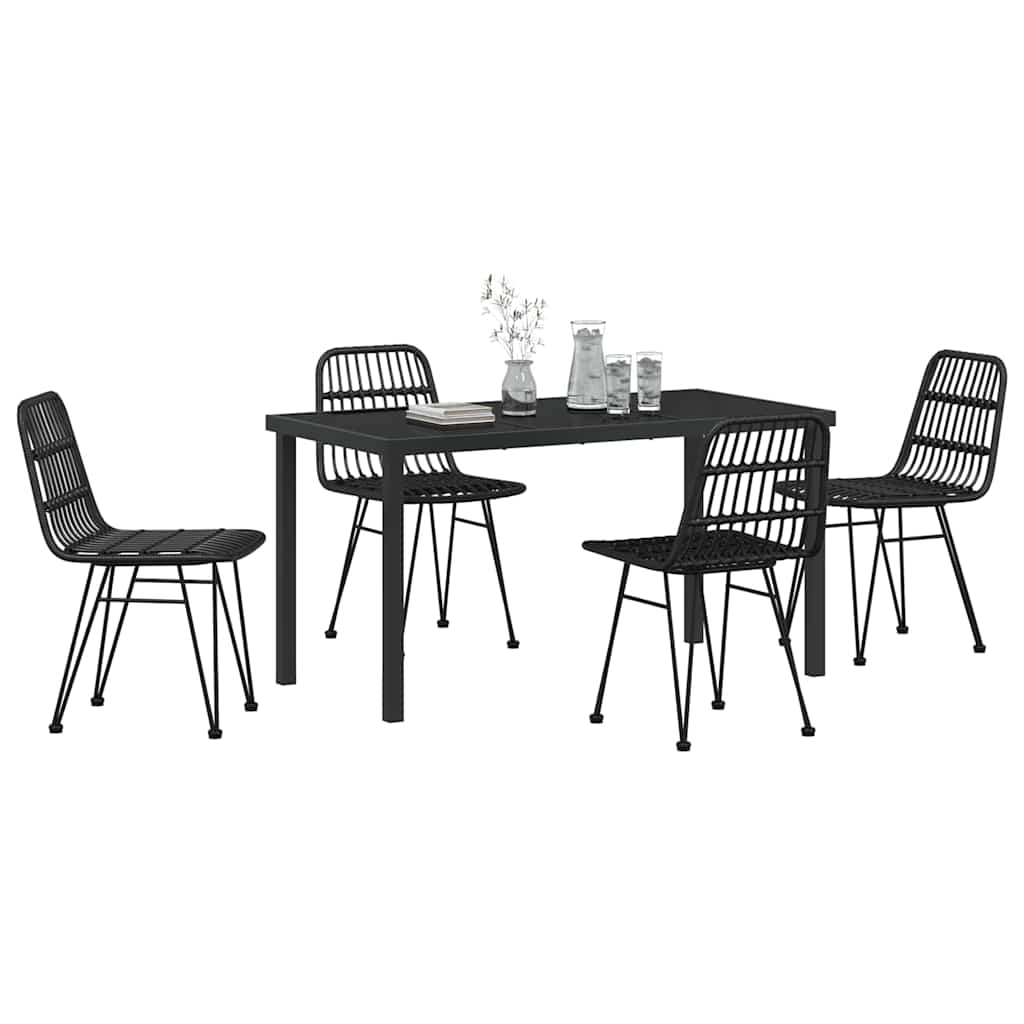 Ensemble de salle à manger pour jardin 5 pcs Noir - XIOS