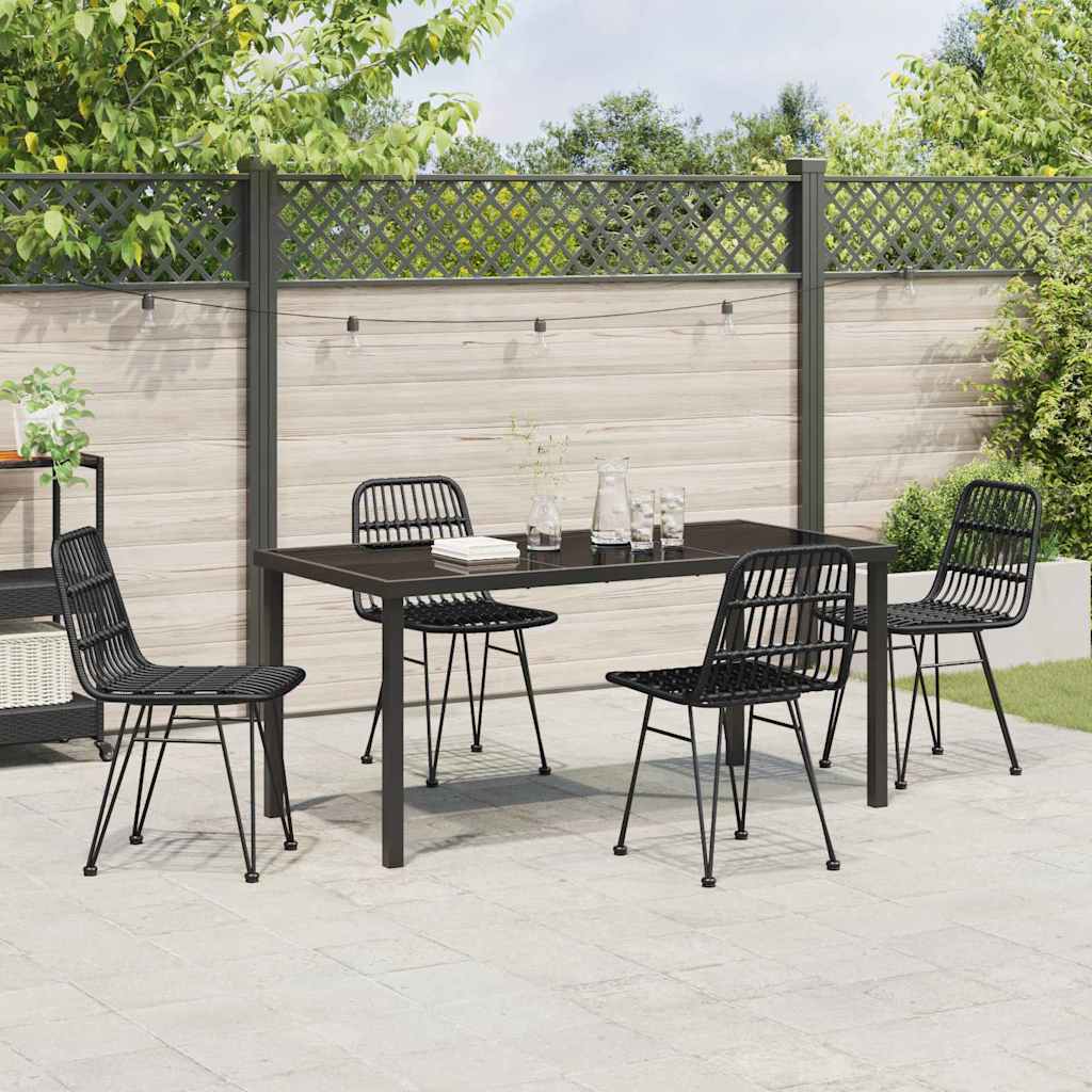 Ensemble de salle à manger pour jardin 5 pcs Noir - XIOS