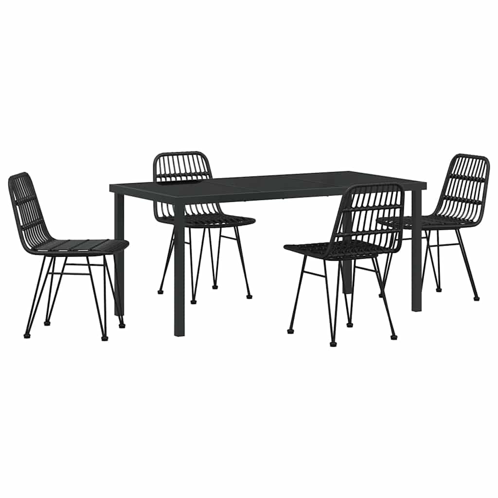 Ensemble de salle à manger pour jardin 5 pcs Noir - XIOS