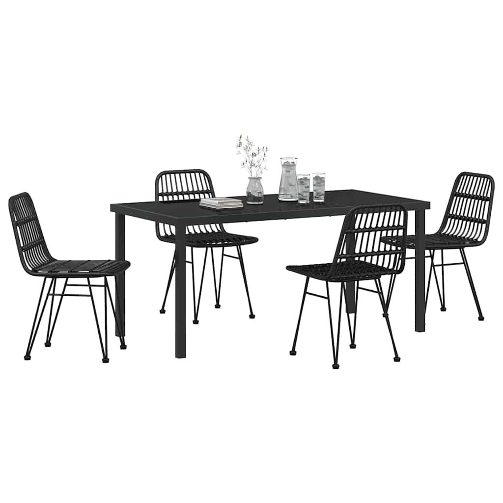 Ensemble de salle à manger pour jardin 5 pcs Noir - XIOS