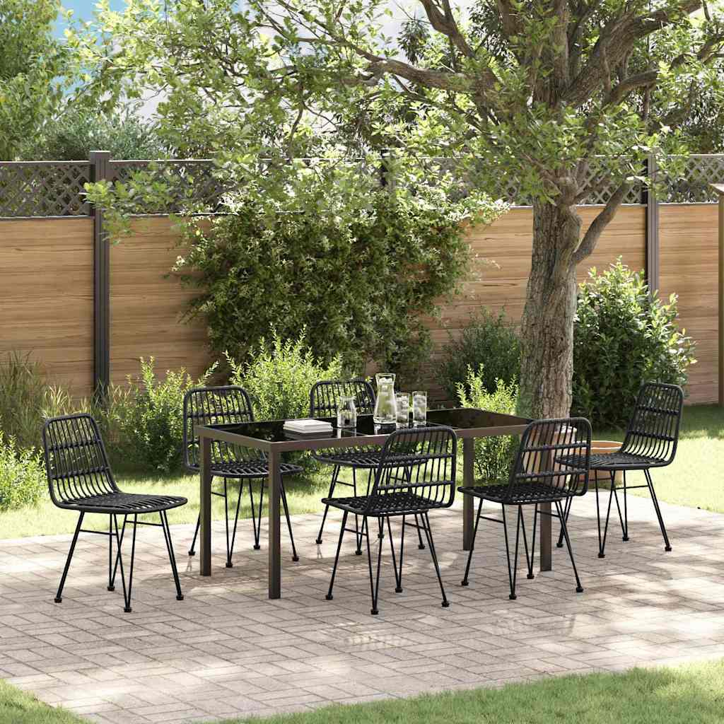 Ensemble de salle à manger pour jardin 7 pcs Noir - XIOS