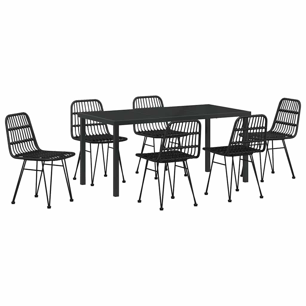 Ensemble de salle à manger pour jardin 7 pcs Noir - XIOS
