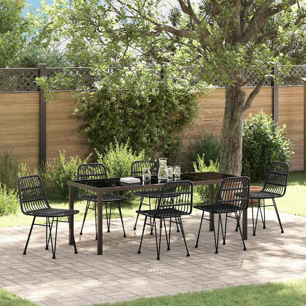 Ensemble de salle à manger pour jardin 7 pcs Noir - XIOS