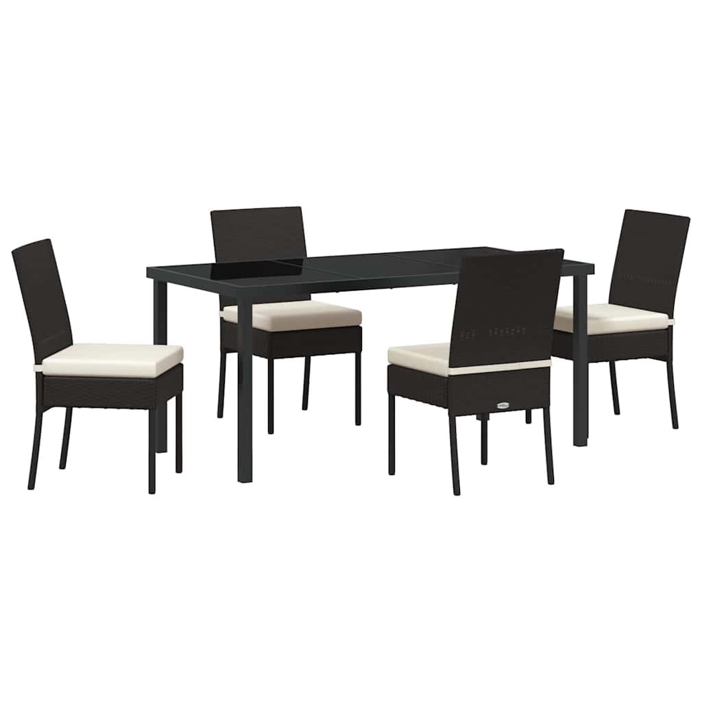 Ensemble de salle à manger pour jardin 5 pcs Noir - XIOS