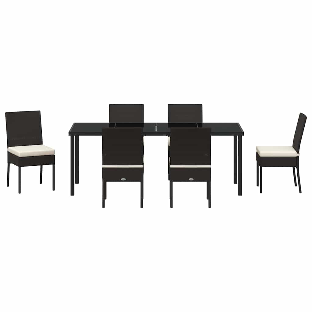 Ensemble de salle à manger pour jardin 7 pcs Noir - XIOS