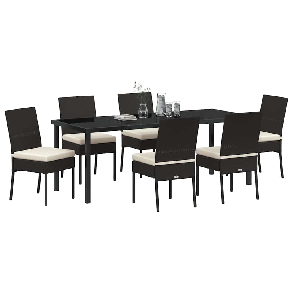 Ensemble de salle à manger pour jardin 7 pcs Noir - XIOS