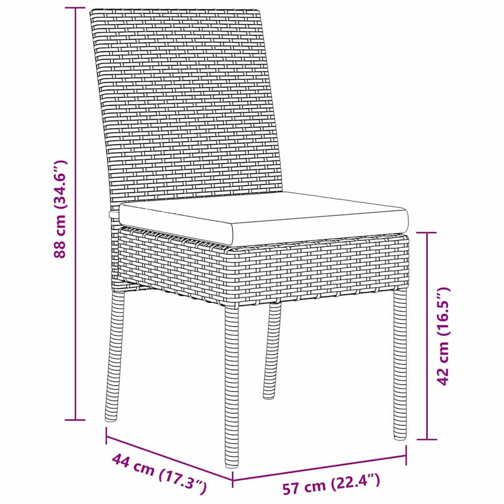 Ensemble de salle à manger pour jardin 7 pcs Noir - XIOS