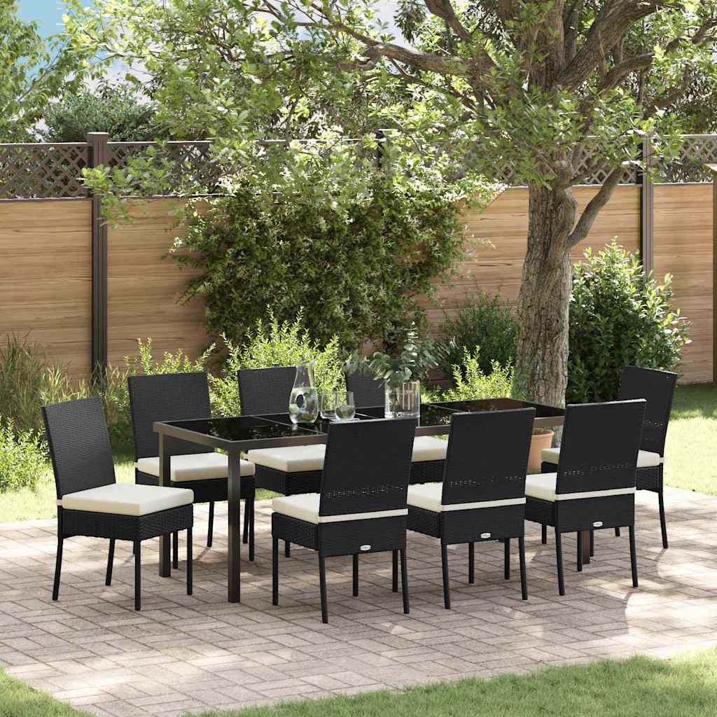 Ensemble de salle à manger pour jardin 9 pcs Noir - XIOS