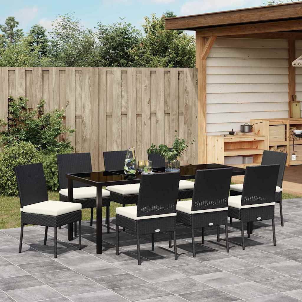 Ensemble de salle à manger pour jardin 9 pcs Noir - XIOS