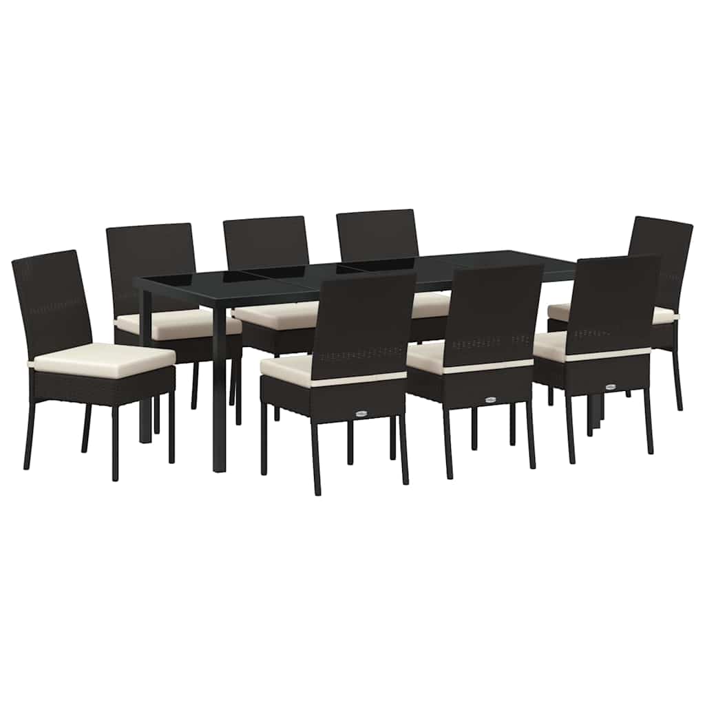 Ensemble de salle à manger pour jardin 9 pcs Noir - XIOS