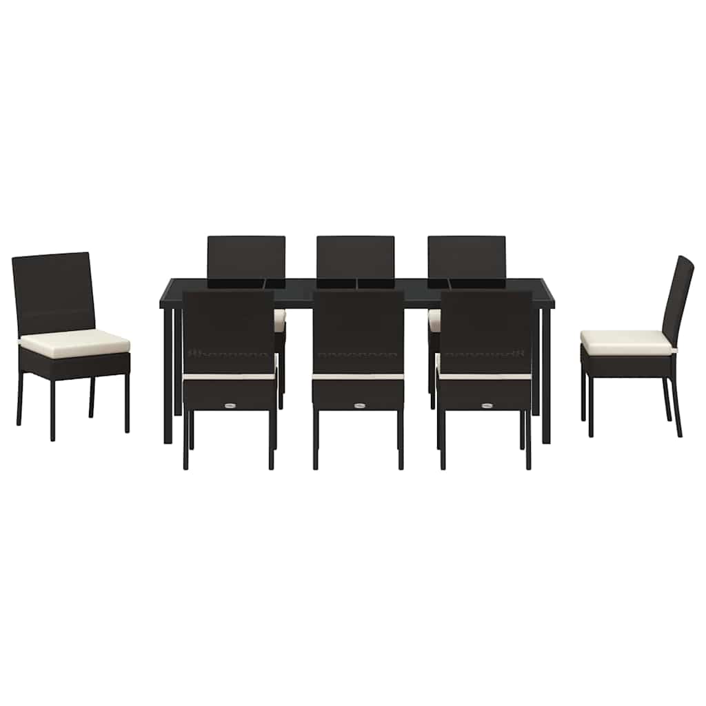 Ensemble de salle à manger pour jardin 9 pcs Noir - XIOS