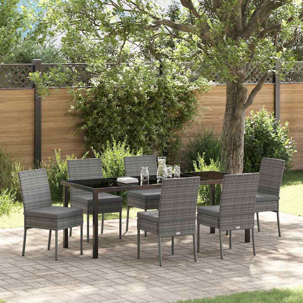 Ensemble de salle à manger pour jardin 7 pcs Gris - XIOS
