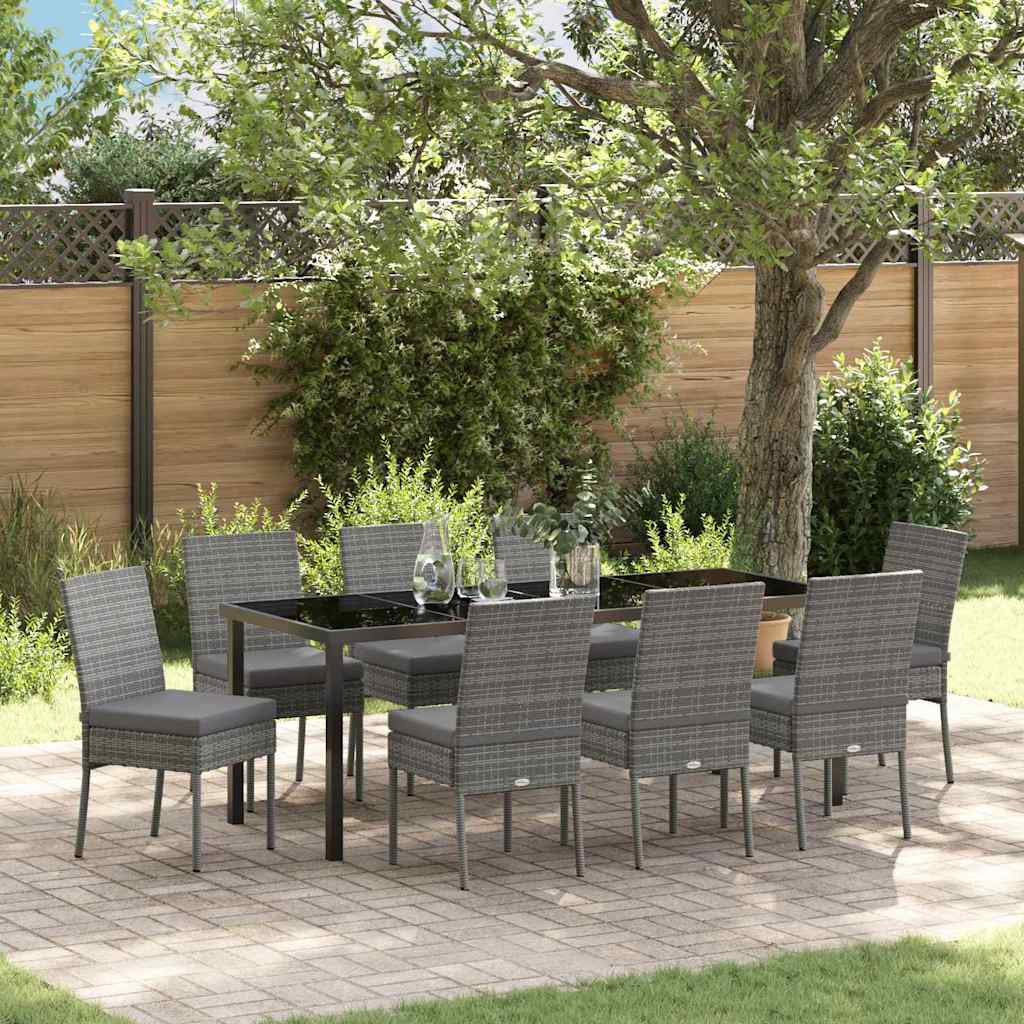 Ensemble de salle à manger pour jardin 9 pcs Gris - XIOS