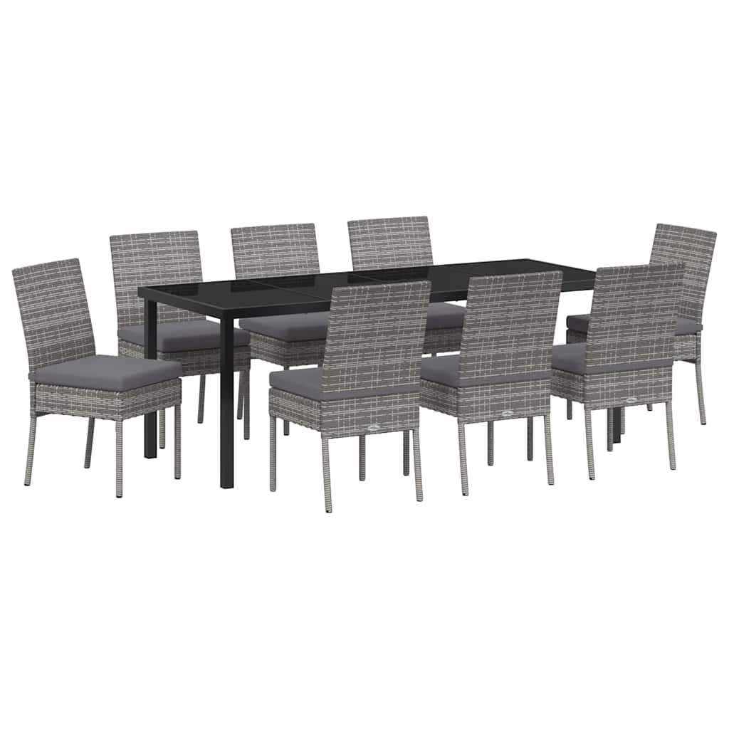Ensemble de salle à manger pour jardin 9 pcs Gris - XIOS