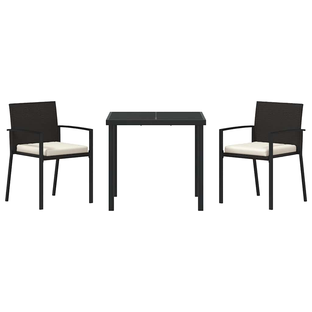 Ensemble de salle à manger pour jardin 3 pcs Noir - XIOS