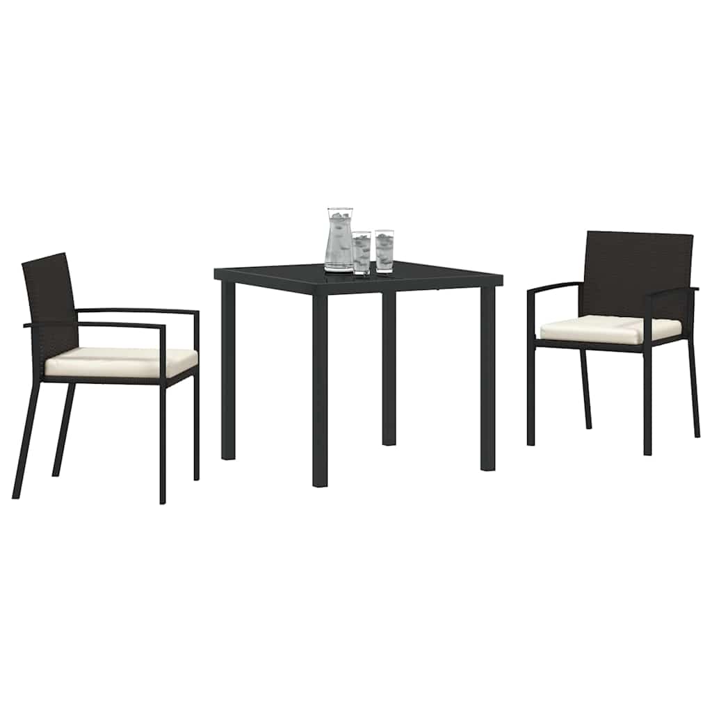 Ensemble de salle à manger pour jardin 3 pcs Noir - XIOS