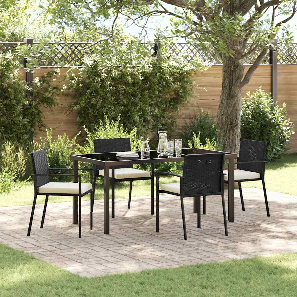 Ensemble de salle à manger pour jardin 5 pcs Noir - XIOS