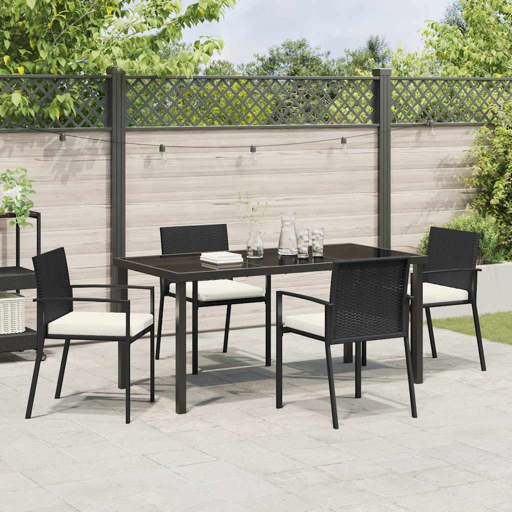 Ensemble de salle à manger pour jardin 5 pcs Noir - XIOS