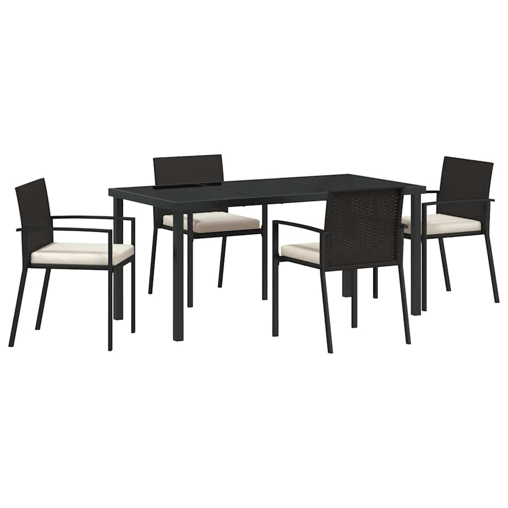 Ensemble de salle à manger pour jardin 5 pcs Noir - XIOS