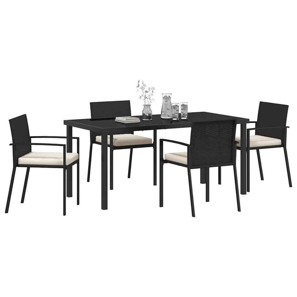 Ensemble de salle à manger pour jardin 5 pcs Noir - XIOS