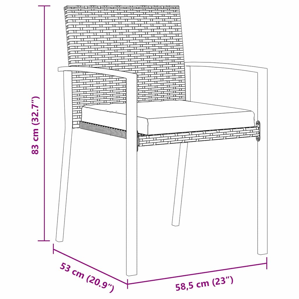 Ensemble de salle à manger pour jardin 5 pcs Noir - XIOS