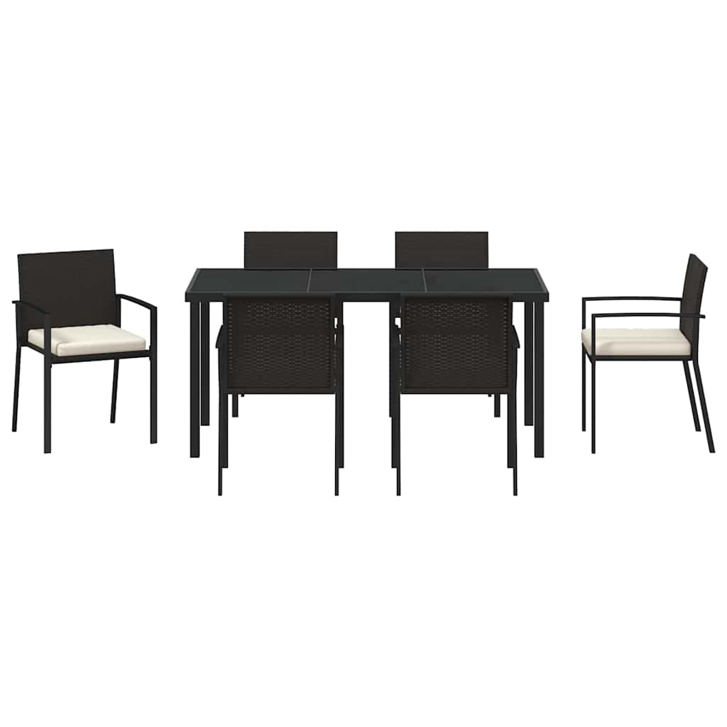 Ensemble de salle à manger pour jardin 7 pcs Noir - XIOS