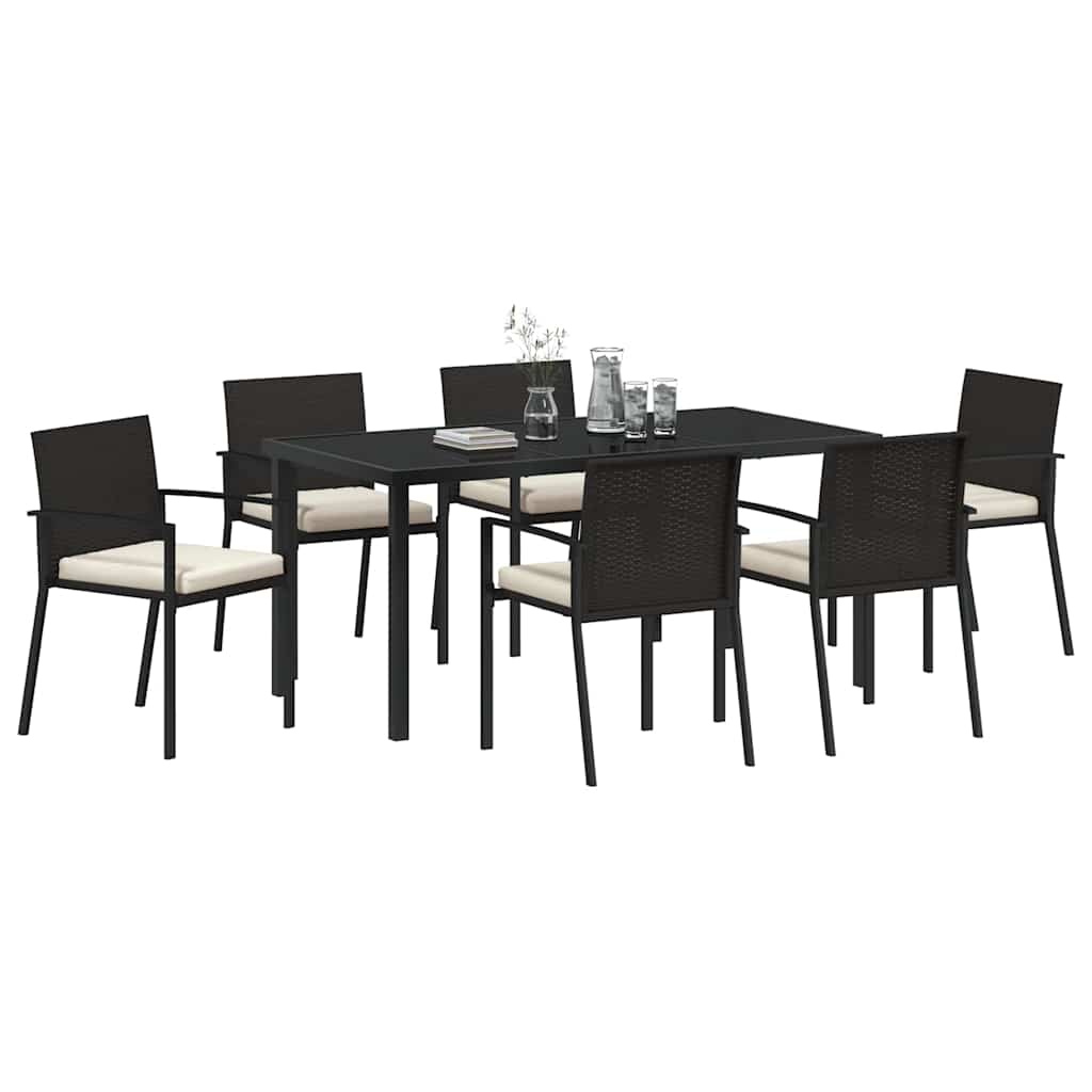 Ensemble de salle à manger pour jardin 7 pcs Noir - XIOS