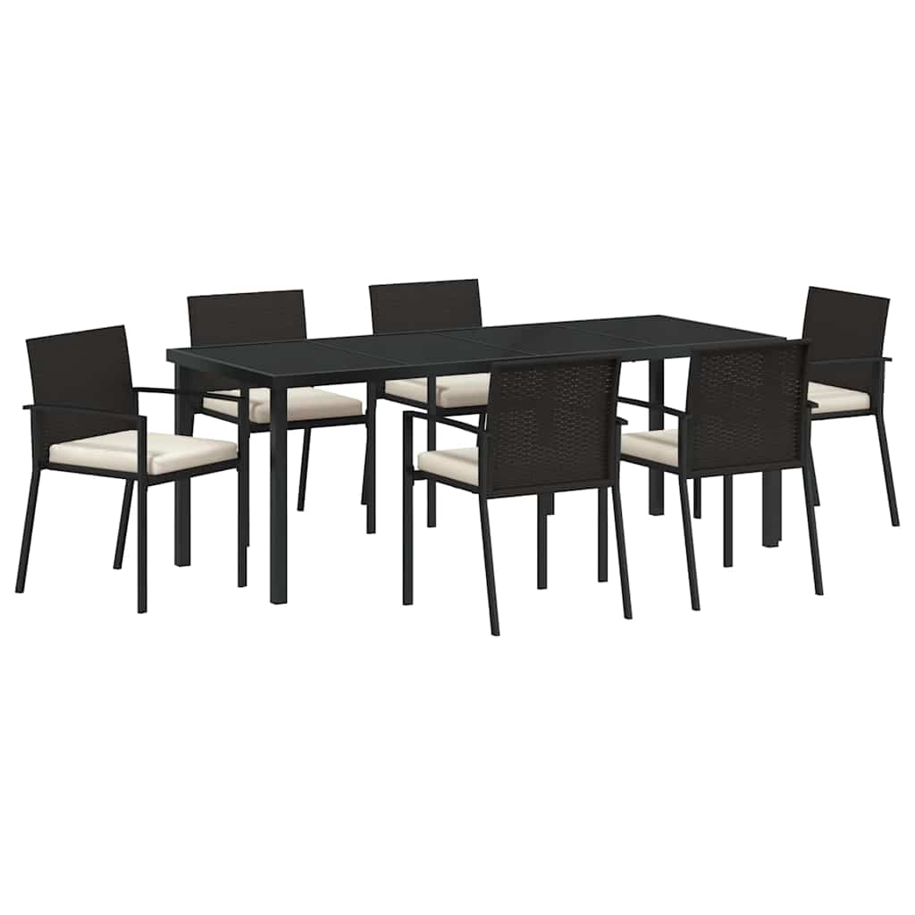Ensemble de salle à manger pour jardin 7 pcs Noir - XIOS