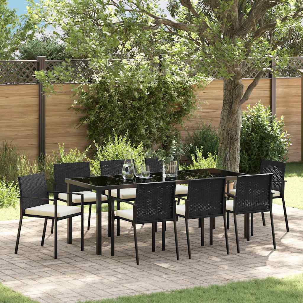 Ensemble de salle à manger pour jardin 9 pcs Noir - XIOS