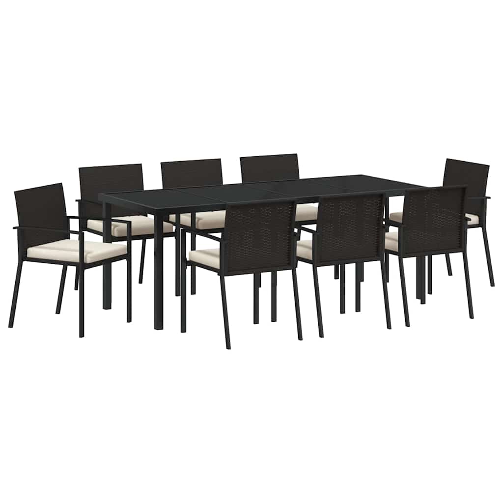 Ensemble de salle à manger pour jardin 9 pcs Noir - XIOS