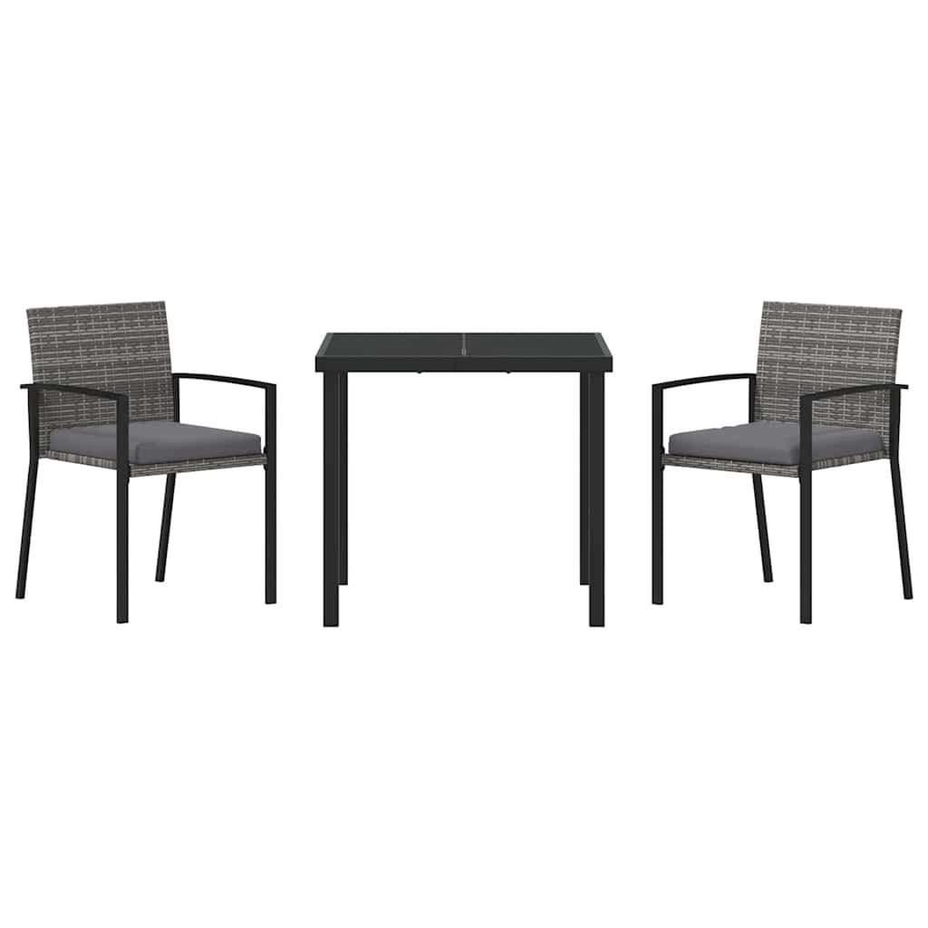Ensemble de salle à manger pour jardin 3 pcs Gris - XIOS