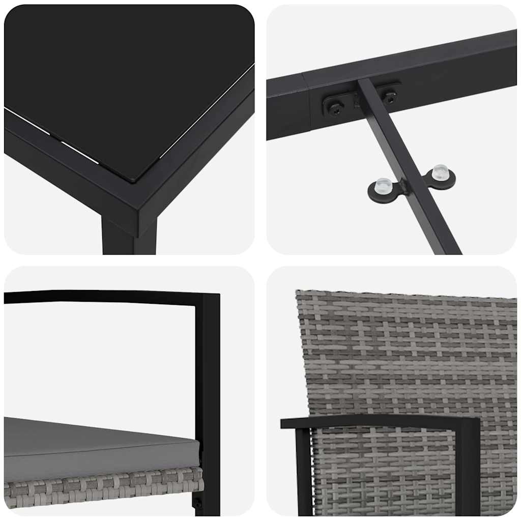 Ensemble de salle à manger pour jardin 5 pcs Gris - XIOS
