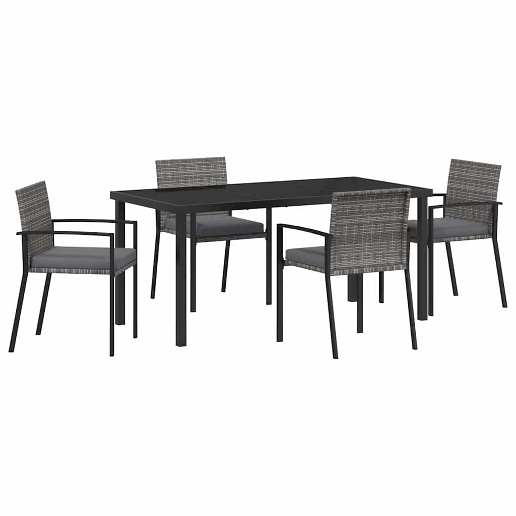 Ensemble de salle à manger pour jardin 5 pcs Gris - XIOS