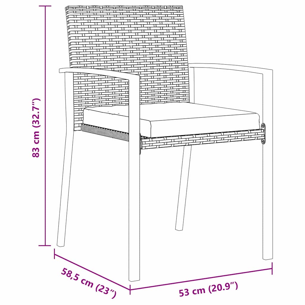Ensemble de salle à manger pour jardin 5 pcs Gris - XIOS