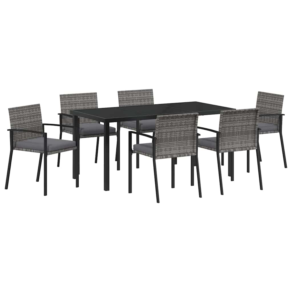 Ensemble de salle à manger pour jardin 7 pcs Gris - XIOS