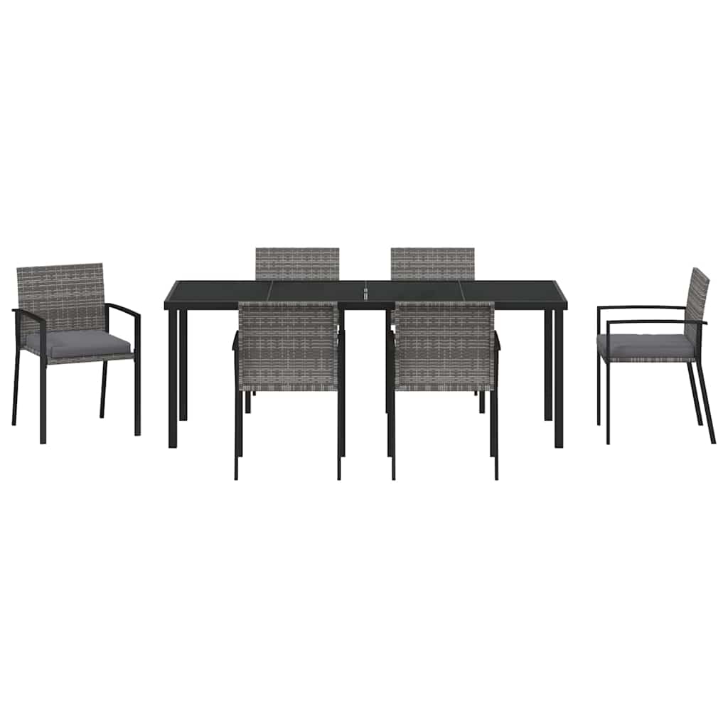 Ensemble de salle à manger pour jardin 6 pcs Gris - XIOS