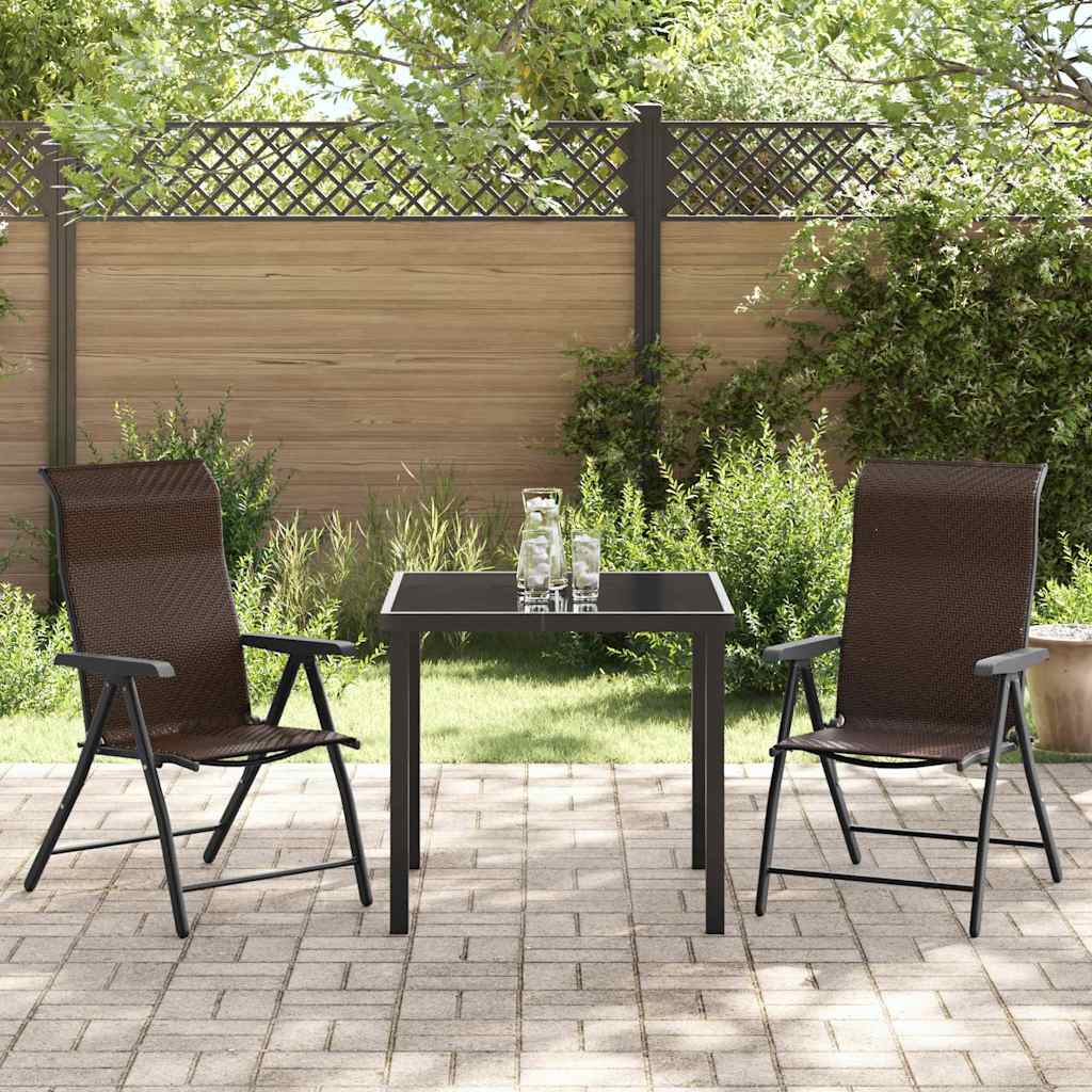 Ensemble de salle à manger pour jardin 3 pcs Marron - XIOS