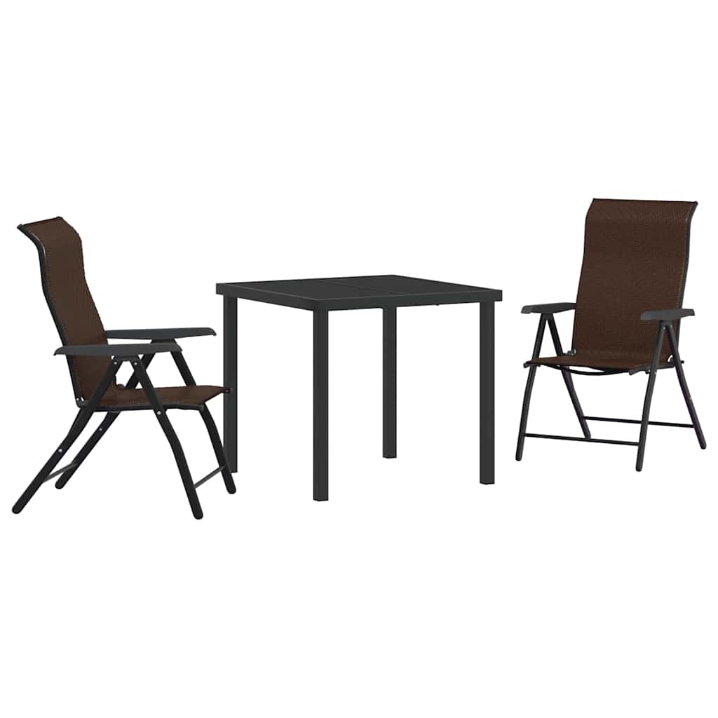 Ensemble de salle à manger pour jardin 3 pcs Marron - XIOS