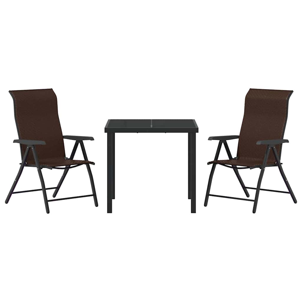 Ensemble de salle à manger pour jardin 3 pcs Marron - XIOS
