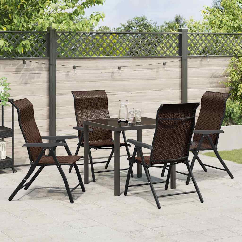 Ensemble de salle à manger pour jardin 5 pcs Marron - XIOS
