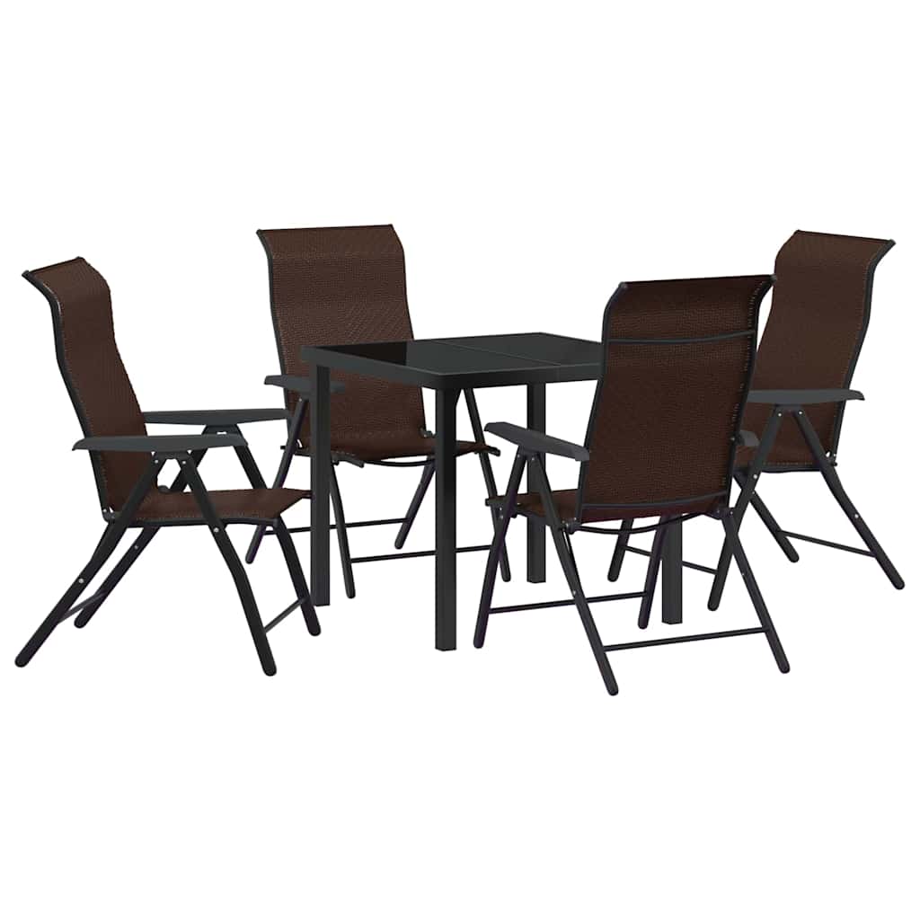 Ensemble de salle à manger pour jardin 5 pcs Marron - XIOS