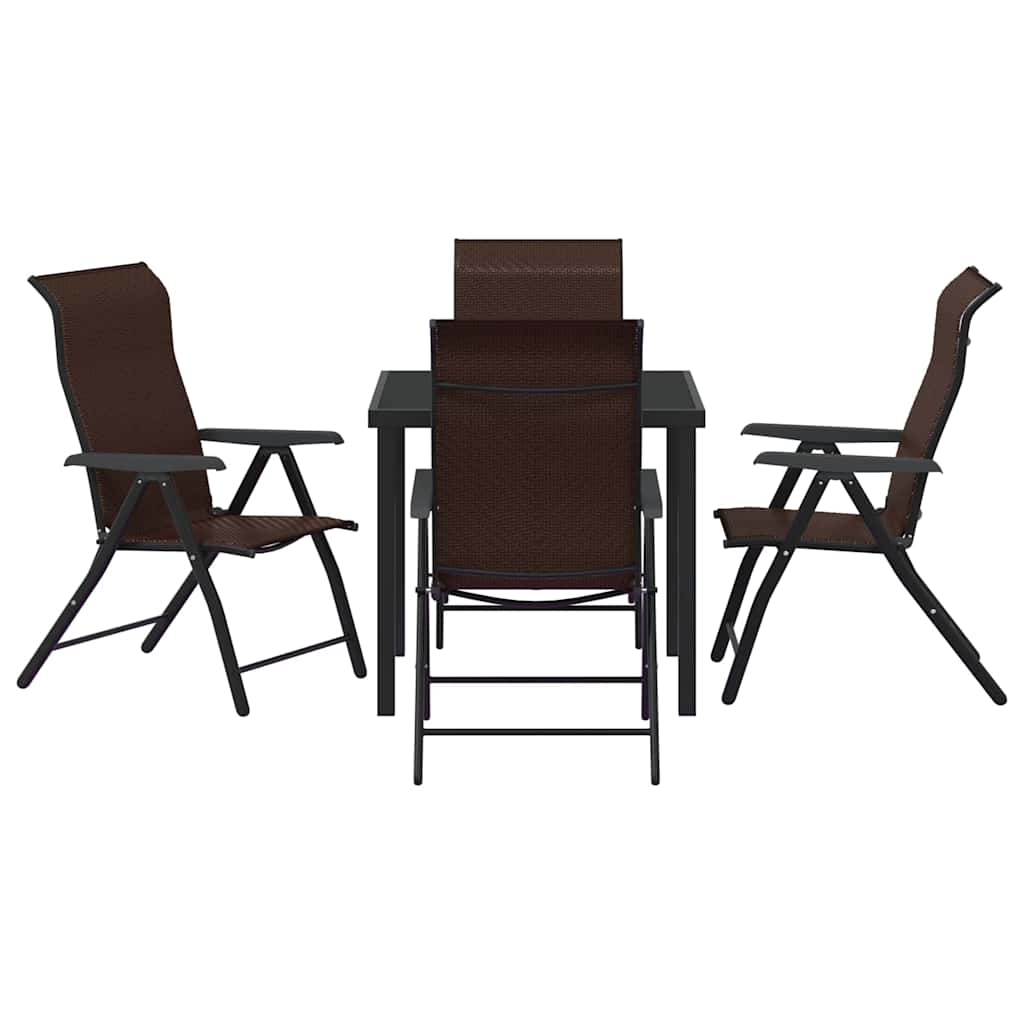 Ensemble de salle à manger pour jardin 5 pcs Marron - XIOS