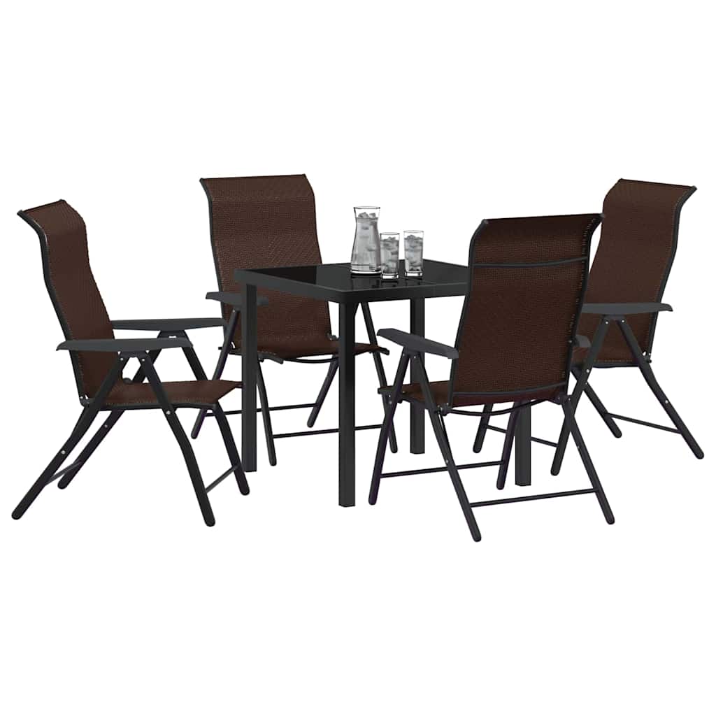 Ensemble de salle à manger pour jardin 5 pcs Marron - XIOS
