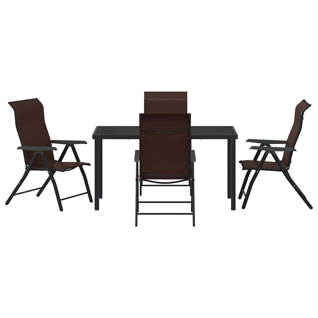 Ensemble de salle à manger pour jardin 5 pcs Marron - XIOS